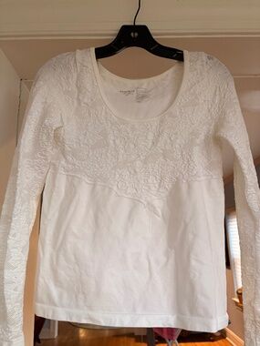 Bagatelle White Fitted Longsleeve White Top Shirt Blouse Tshirt